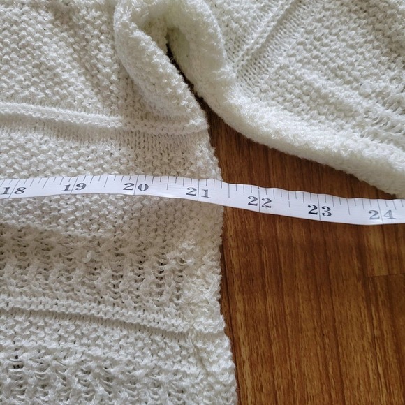 Torrid Sweater Womens Size 1X White Open Knit Crochet Long Sleeve Casual Top - Picture 6 of 11